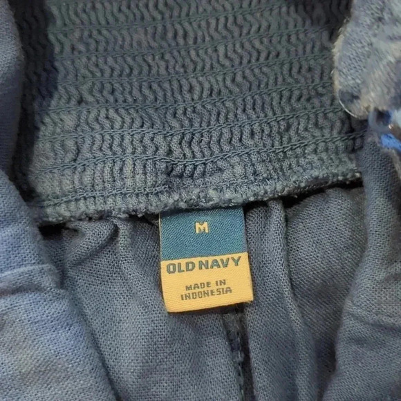 Old Navy Blue Romper Linen Blend size Medium - Picture 5 of 6